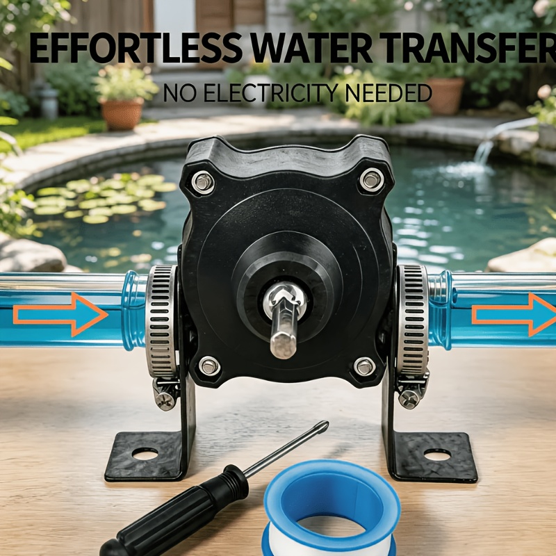 Image of Upgraded Version Of Electric- Pump Kit With Installation Screwdriver And Sealing Silicone Tape, Drill-driven Water And Oil Transfer, Suitable For , Engine Oil, Water, Garden, Rv, Camping