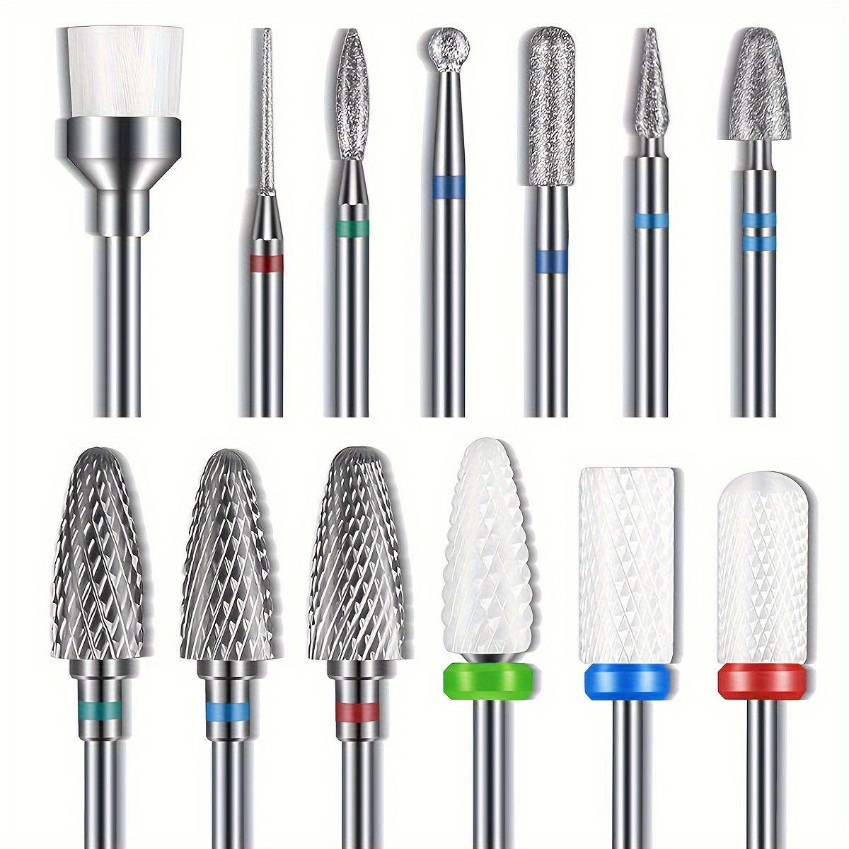 

Diamond Carbide Nail Drill Bits Set: 3/32" Nail Bits For Acrylic Nails, Cuticle, Nail Polish Remover, , Gel Nails, Manicure, Pedicure - Low Allergenic, Ablinsite Brand