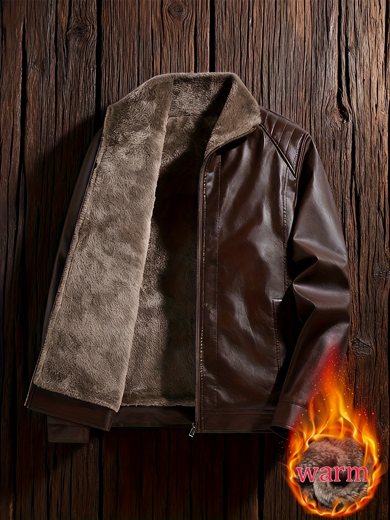 Moda Chaqueta Cuero Invierno Hombre Chaqueta De Cuero Sintético Para Hombre, Forro Polar, Ropa De Abrigo De  Invierno, Diseño De Cuello Cierre De Cremallera, Ropa Casual De Moda Para  Hombre, Chaqueta De Motocicleta Elegante Negra/*