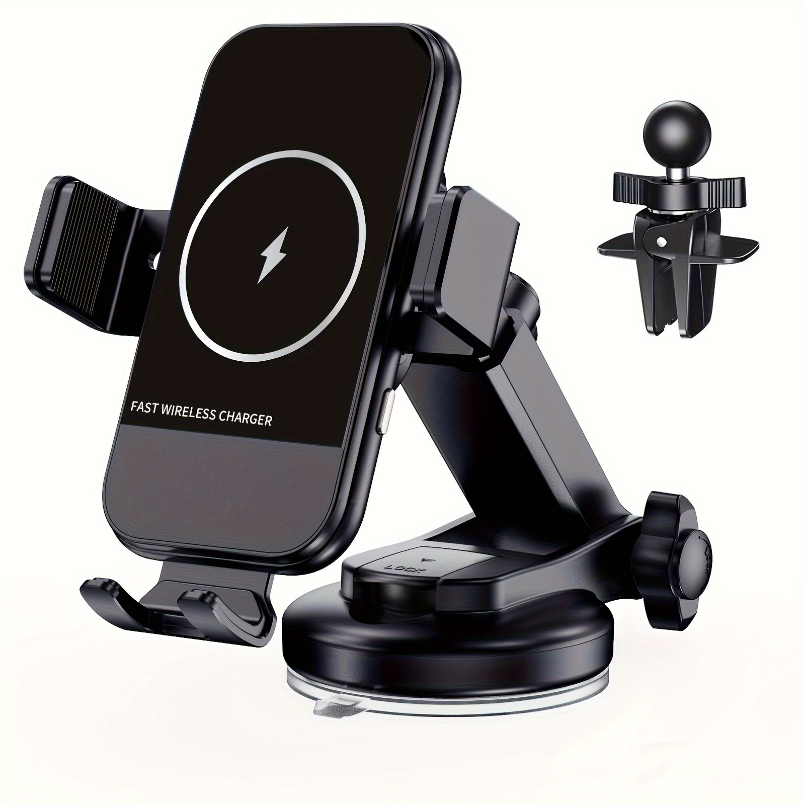 

Yitumu Wireless , 15w Qi Fast Charging Auto-clamping Phone Holder, Dashboard Vent Phone Holder, For Iphone 14/13/12/11/x, For Samsung Galaxy S22+/s21/s10/note 20 Etc.