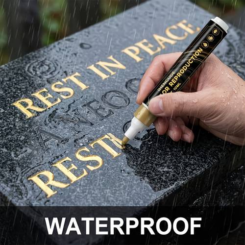 ihengude suitable for cemetery maintenance marker pen golden restorer dry oil based fine tip marker suitable for s granite marble tile repair plastic marker for grave maintenance for cemetery care
