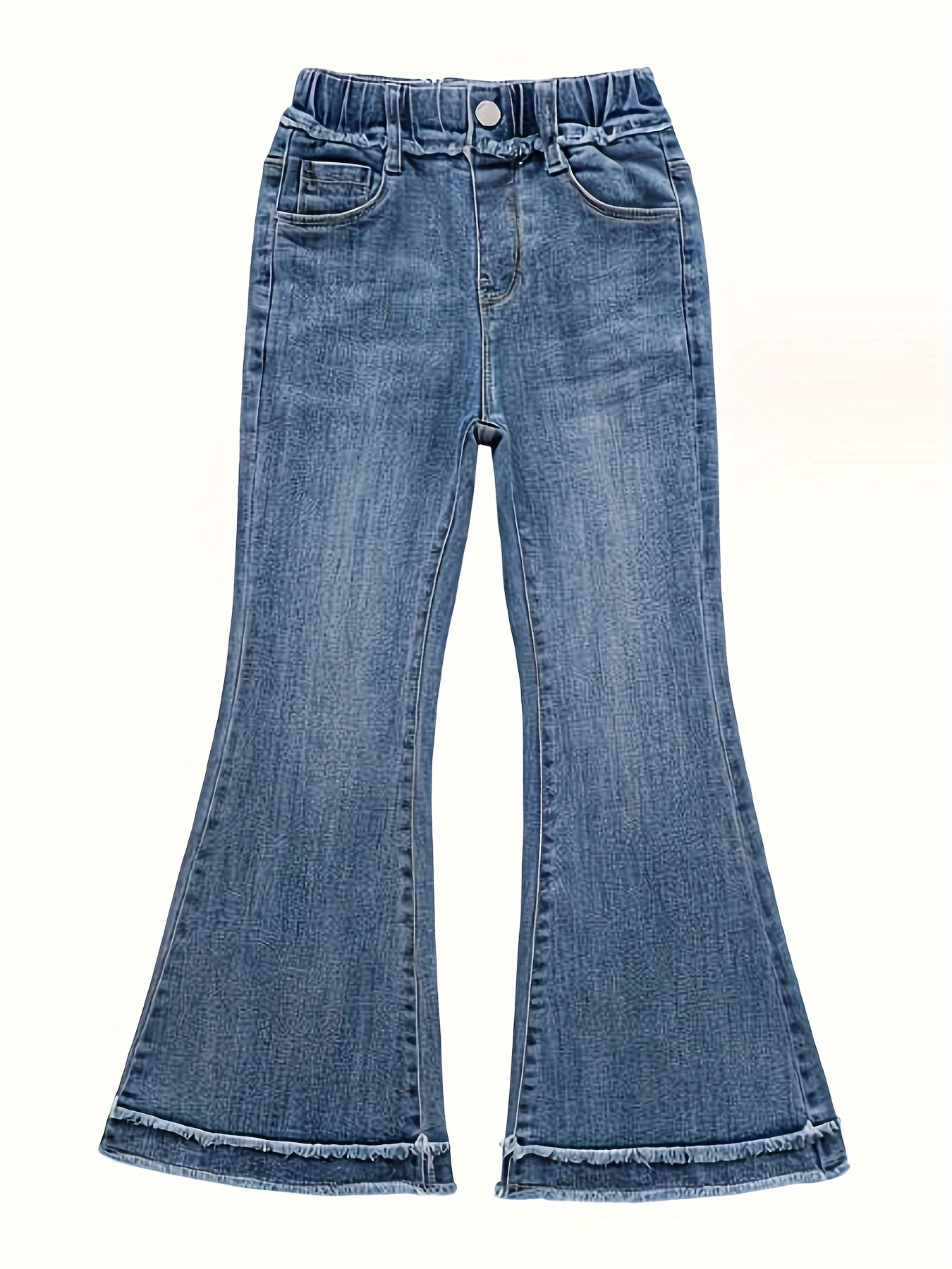 Blue High Waist Gyaru Flare Jeans For Women Vintage Denim Bell