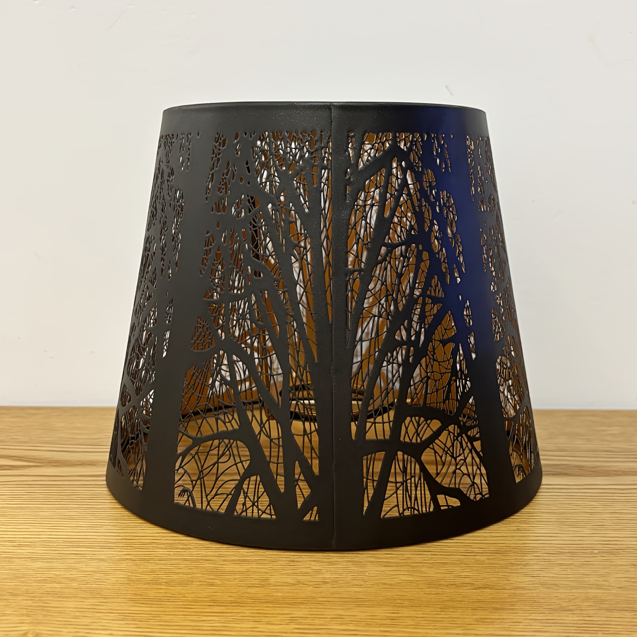 TEMU 1pc Black Wrought Iron Lampshade, Tree Shadow Decorative Lampshade, Durable And Additions, Replacement Wall Lamp Desk Lamp Pendant Light, For