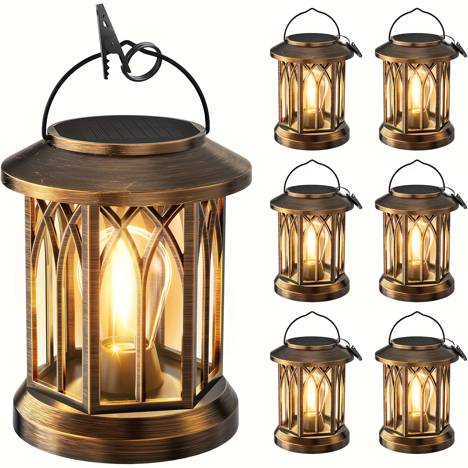 TEMU 2/4/6 Pack Solar Lanterns Outdoor Ipx5, Upgraded Bright Hanging Solar Lights For Outside, Solar Powered Lanterns Lighting Led For Garden Patio