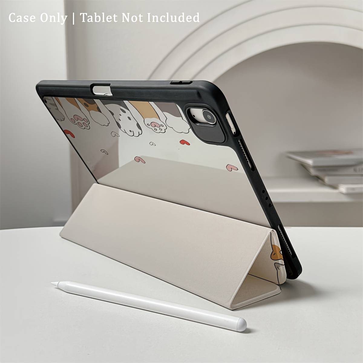 iPad Air 6/5/4 & iPad 10/Pro 2024/2025 Case with Cute Cat & Heart Design, Smart Cover with Keyboard Slot, Pastel Colors (/Beige/Turquoise) - Compatible with iPad Pro M3/A16, Travel-Friendly Protective Cover for Work, Home & Relaxation, Tablet Accessory for Women & Girls, Smart Case with Built-in Stand & Auto Wake/Sleep, Ideal for iPad Air 6/5/4 & iPad 10