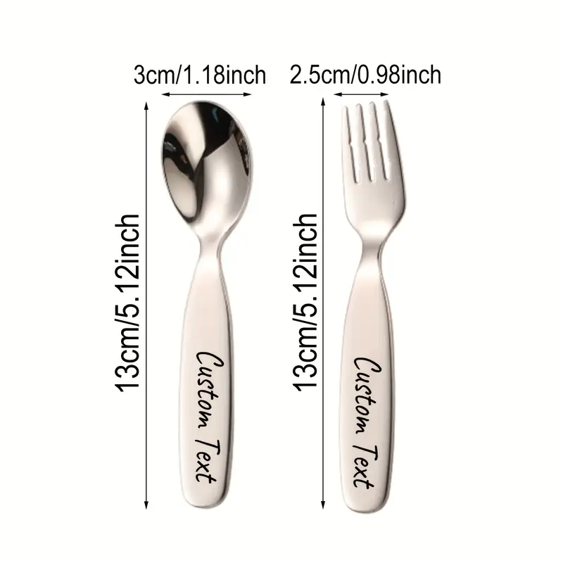 2pcs stainless steel personalized cutlery set custom engraved name fork and spoon ideal gift for and versatile tableware for home and special occasions Product details 3