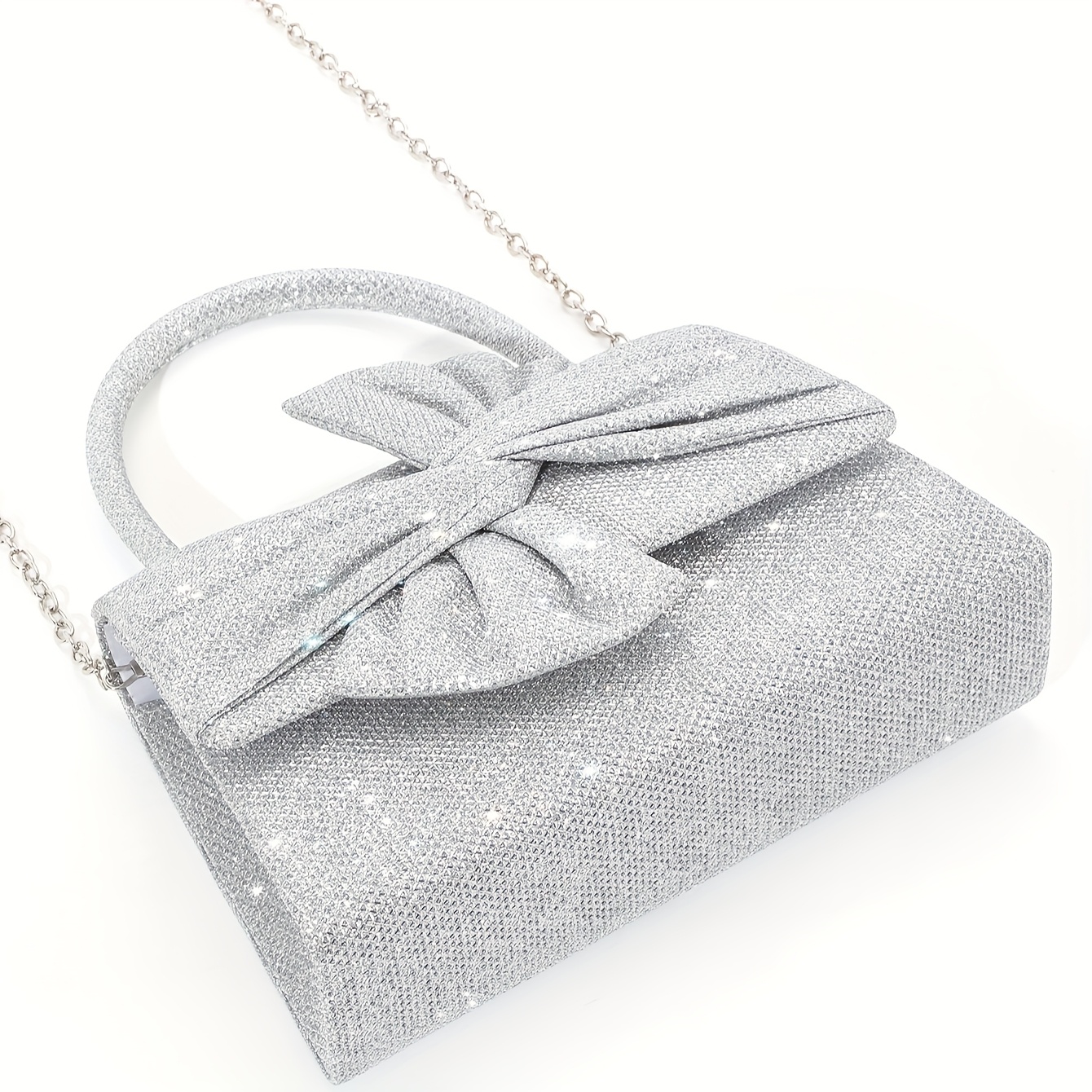 Sparkling Bow Tote Bag with Multi-Functional Carrying Options