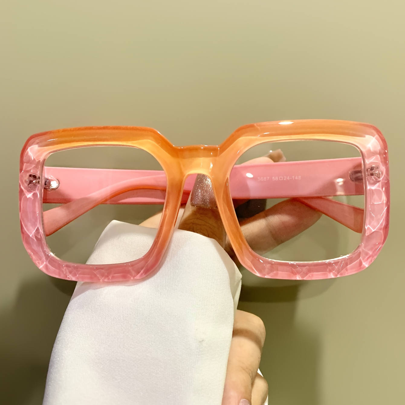 Glasses, Trendy Frame Eyeglasses For Women And Men, Metal Hinges