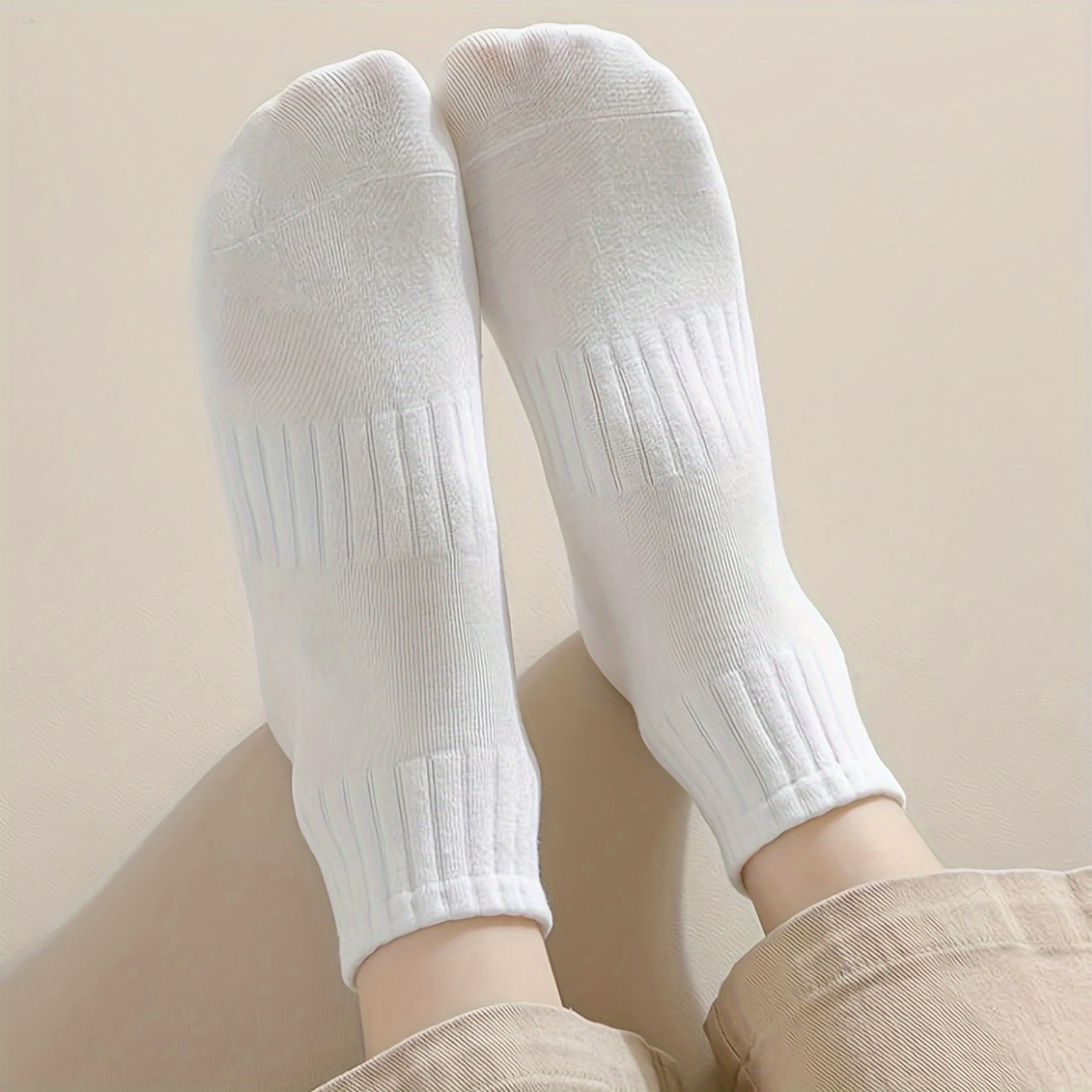 plus size women's socks sports ankle socks black white solid Temu