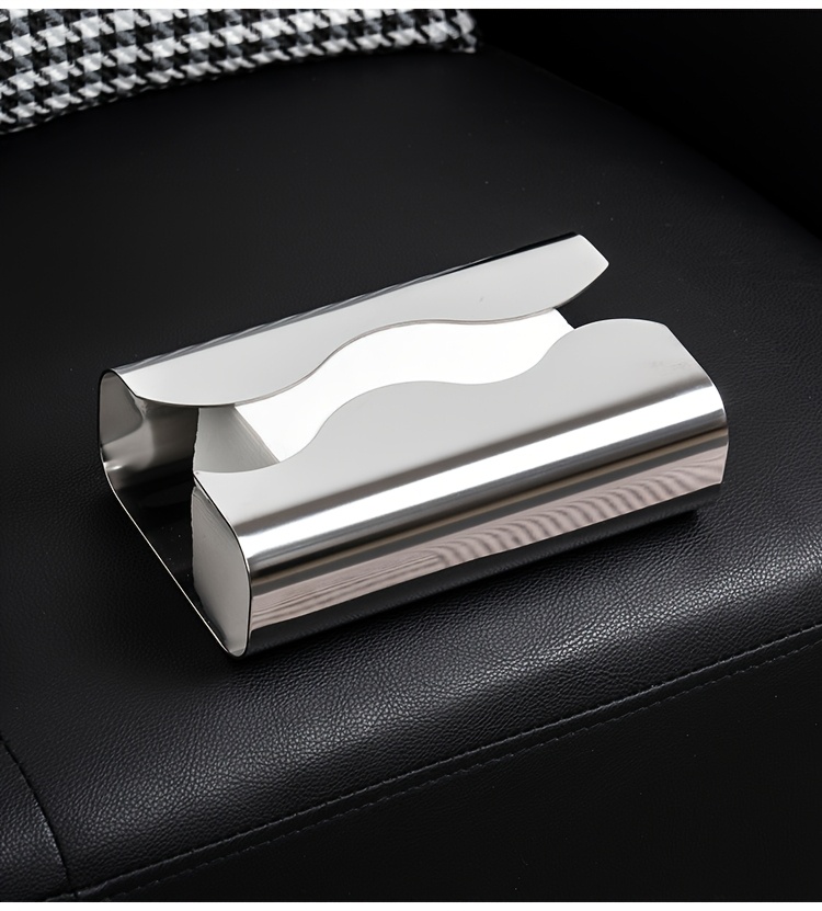 1pc 2pcsstainless steel tissue box napkin box face towel box polished     ideal for bathroom lounge living room   office use stylish design elegant metal texture   rectangular facial tissue holder Product details 8