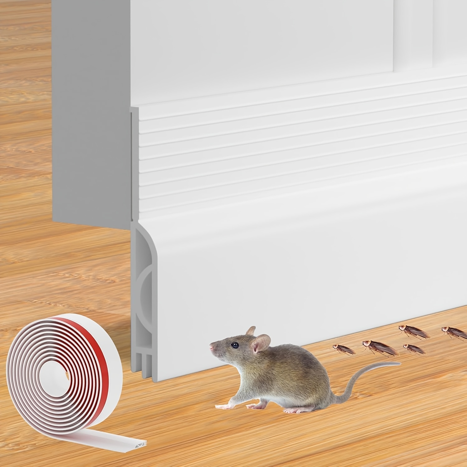 TEMU Door Draft Stopper, Adjustable Weather Stripping Seal For Cold Insulation, Bottom/under Sweep For Exterior & Interior Doors, Seal Blocker Noise,