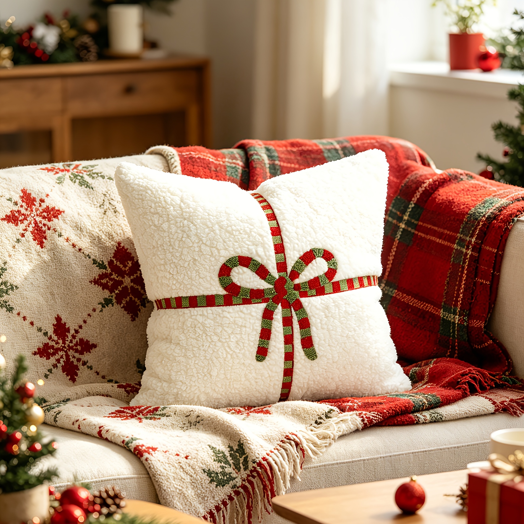 TEMU 1 de almohada con , decoración preppy para habitación, , , decoración de y verano, , peluche esponjoso, de almohada estética para cama, sofá,