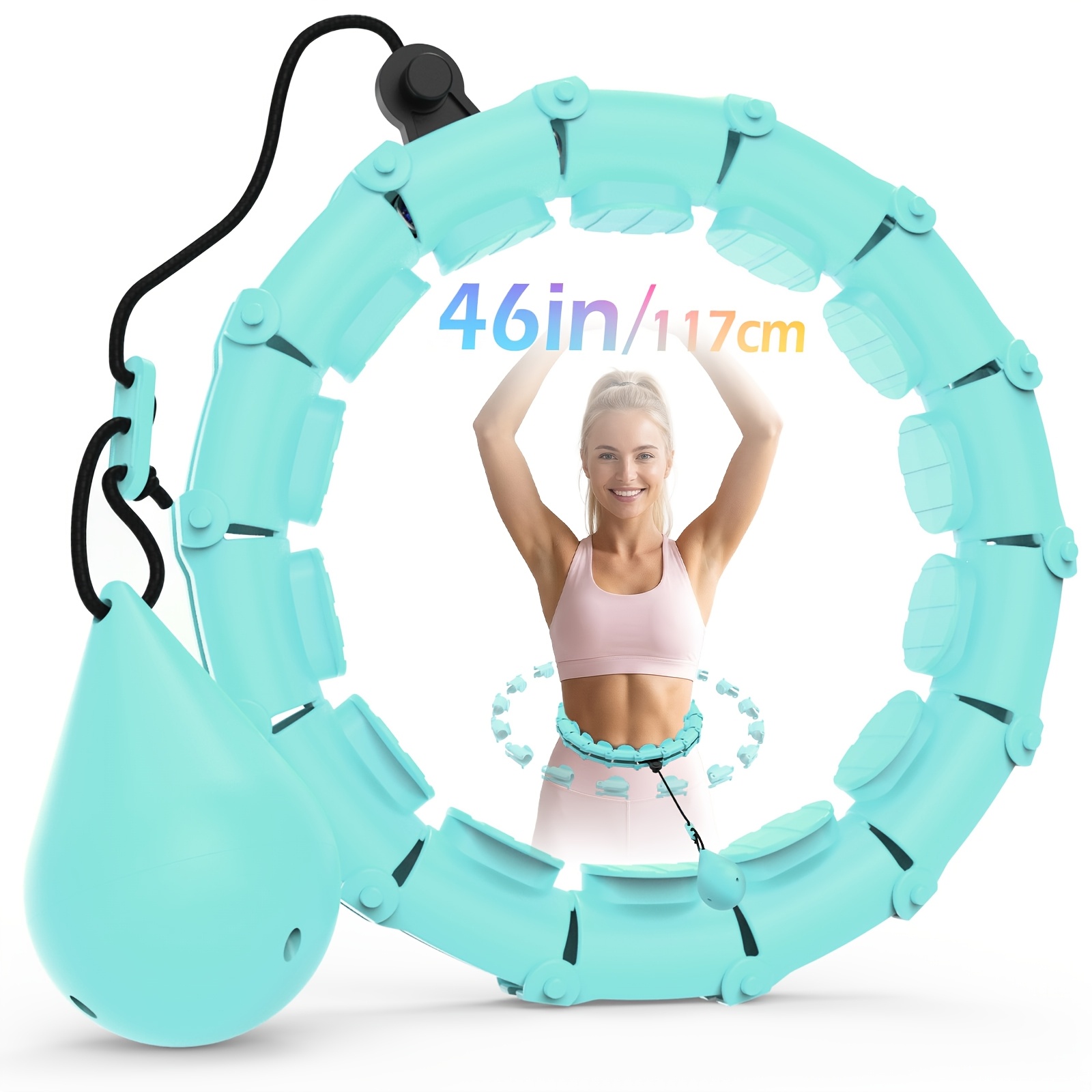 46-inch/117 Cm Adjustable Fitness Ring With A Weighted Ball, Featuring 24 Detachable Links, Designed For Home Equipment