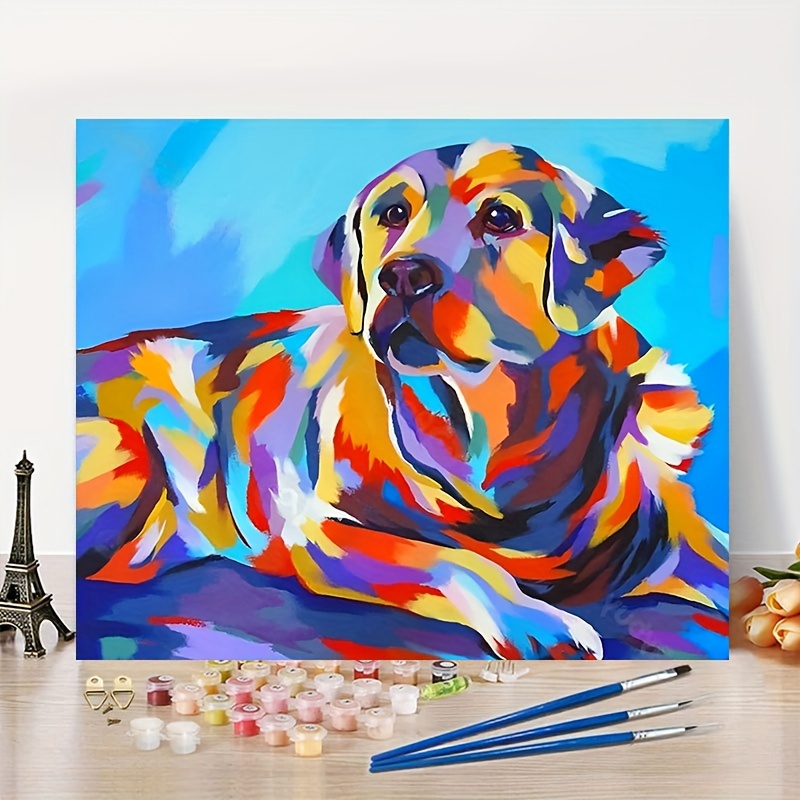Comprar Cuadros de 40x50cm pintura por números pintados a mano sobre lienzo  pintura al óleo DIY niño pequeño y perro