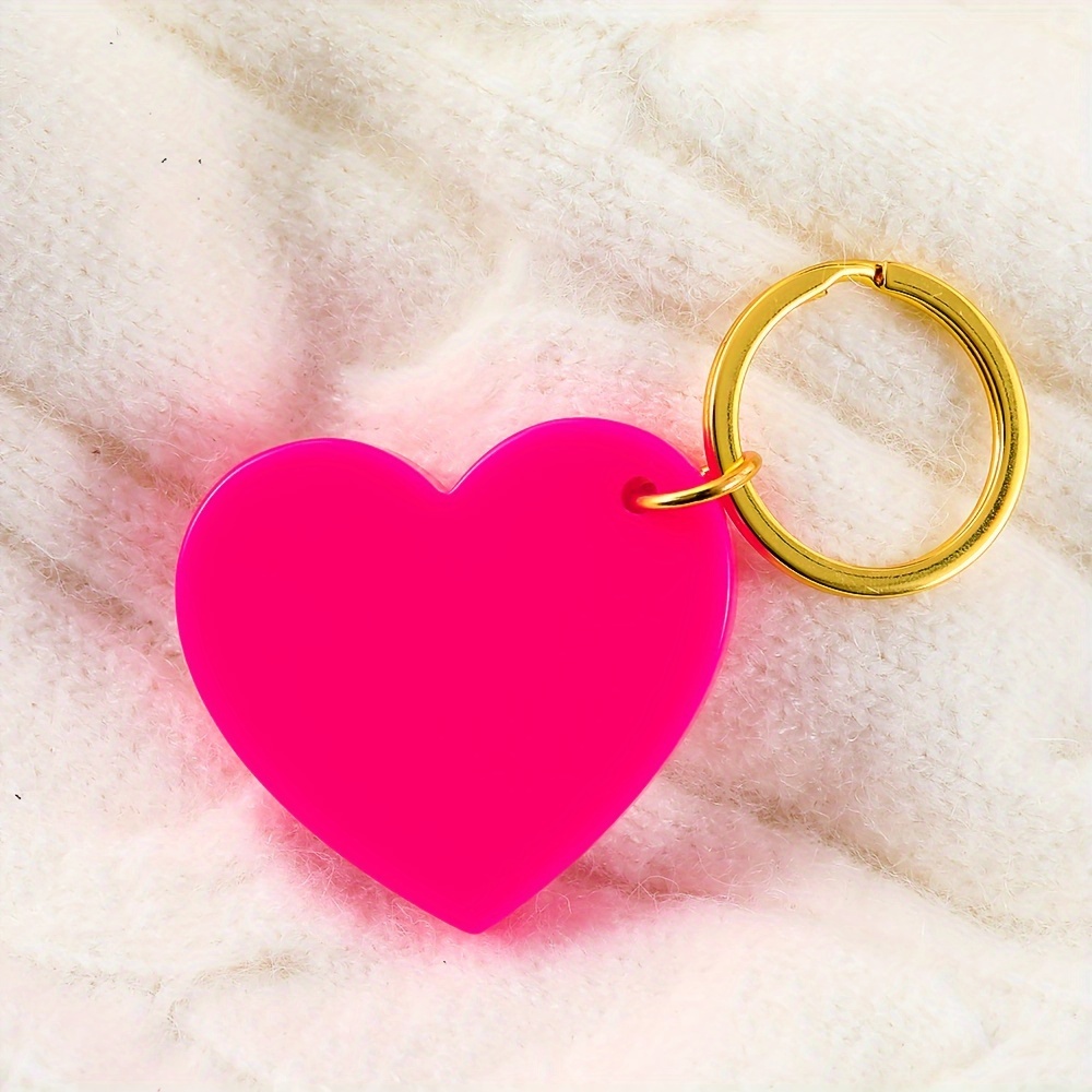 Image of Acrylic Love Heart Keychain Cute Cartoon Car Pendant Keyring Ornament Bag Purse Charm Accessories Valentine's Day Gift