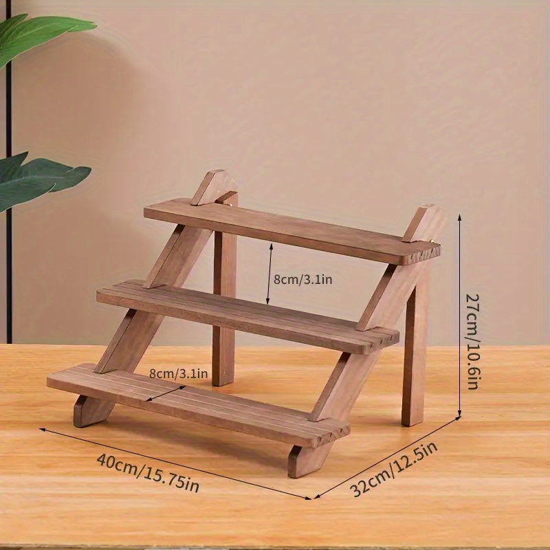 TEMU Wooden Cake Display Rack, Stepped Cupcake Rack, Storage Rack, Doll Card Storage Rack, Jewelry Stall Display Rack, Suitable For Home, Store, Banquet Display, Christmas Gifts