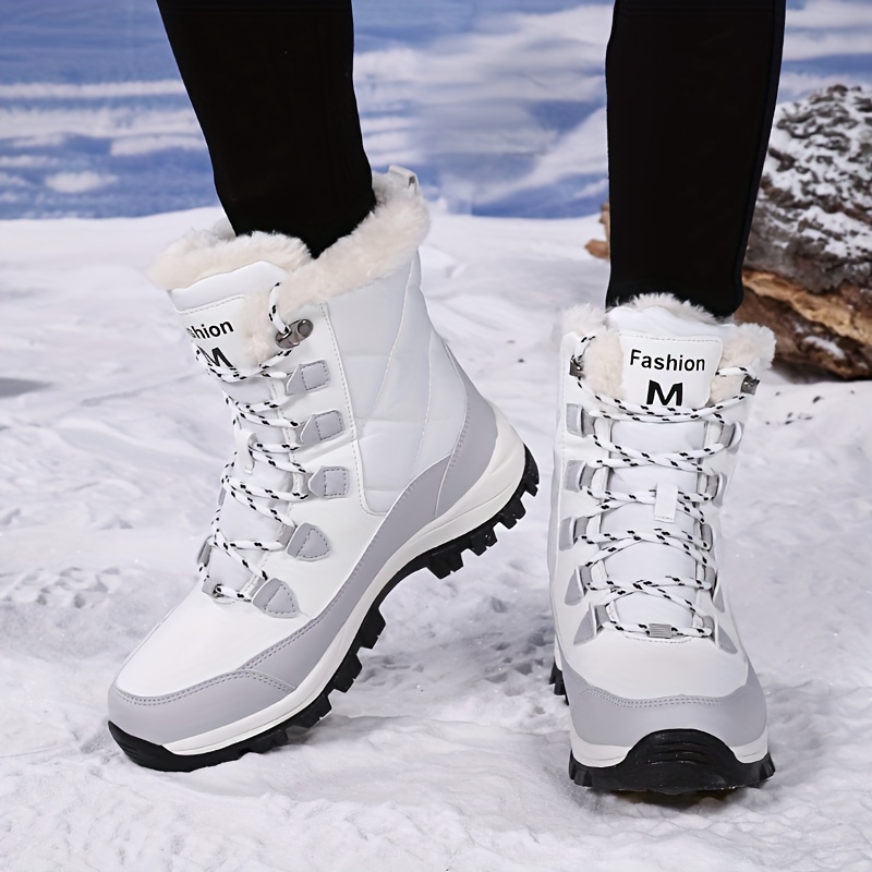 Winter Boots For Women Womens Suede Round-Toe Flat Snow Boots
