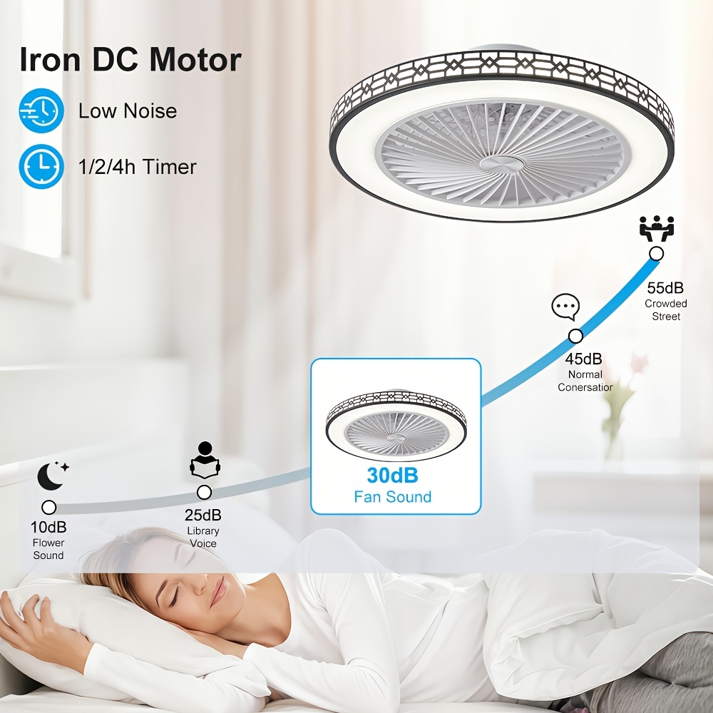 50cm Smart Ceiling Fan with Motorized Light Dimmer & Mosquito Killer