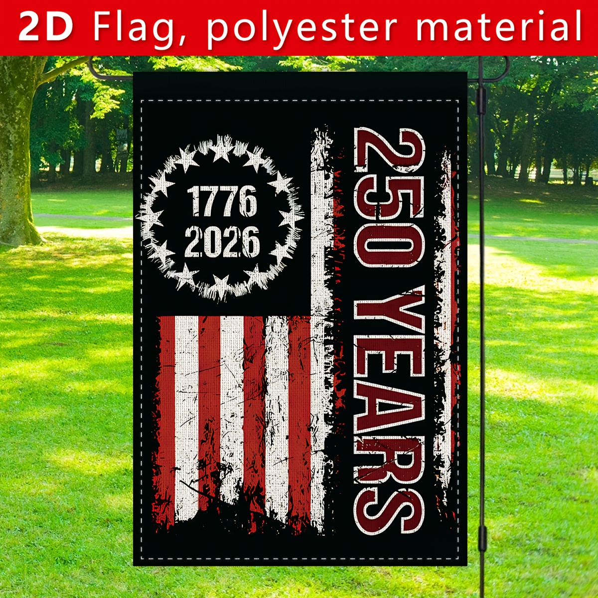 2d flat 2d flat banner 1pc american 250th anniversary decoration background garden flag flat 30cm 45cm 12in 18in   for power generation polyester fabric   used as background decoration during the anniversary celebration 2d flat