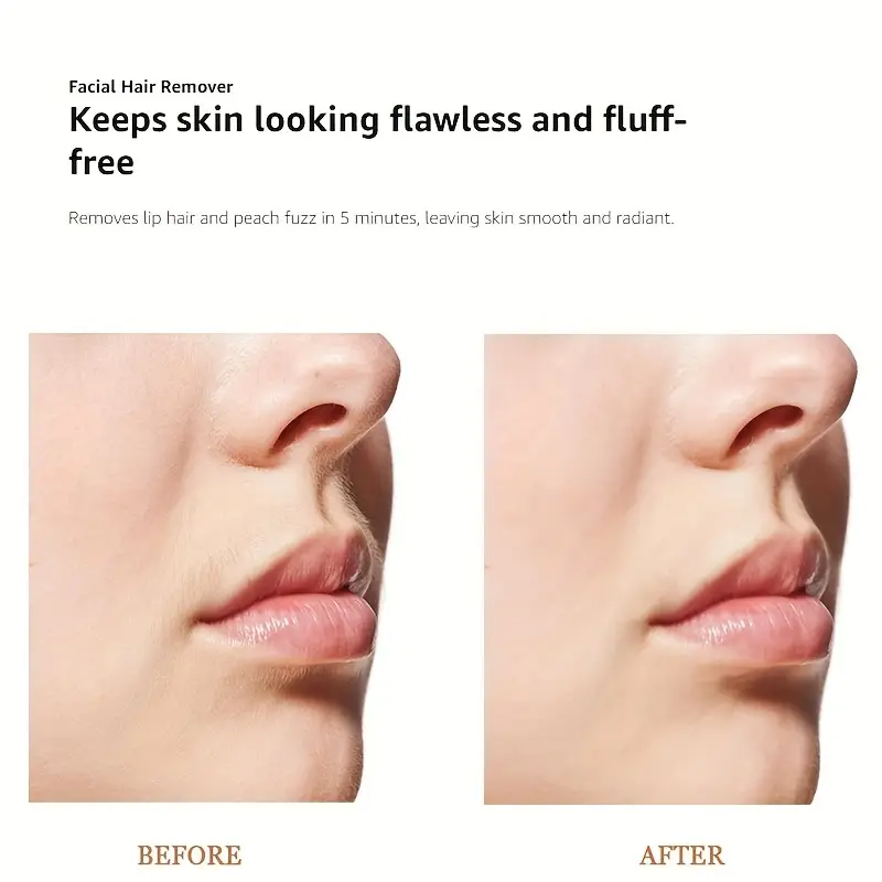 facial hair removal for women hair removal device 2025 rechargeable hair remover for women facial hair remover for face upper lip chin included 2 x replacement heads Product details 5