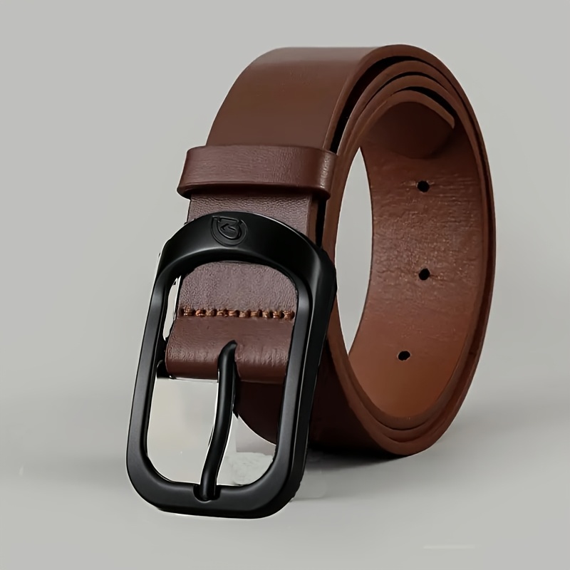 TEMU 1pc Men's Fashionable Pu Belt, Simple And Design, Smooth , For Men Daily Life, Party Festival Work