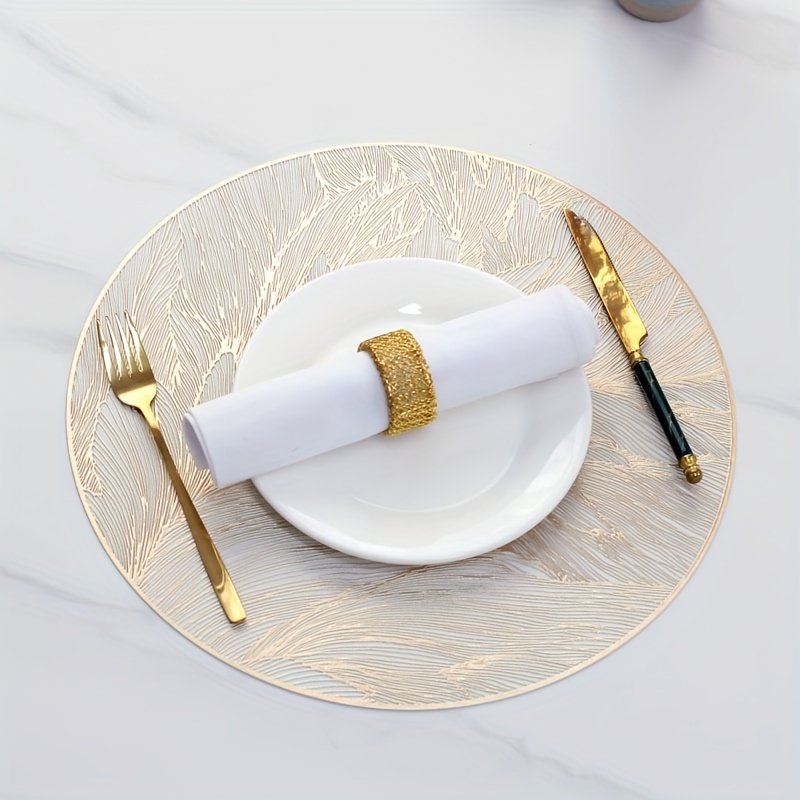 6pcs Elegant Pvc Placemats - Round, & Heat-resistant Table Mats For Dining Decor