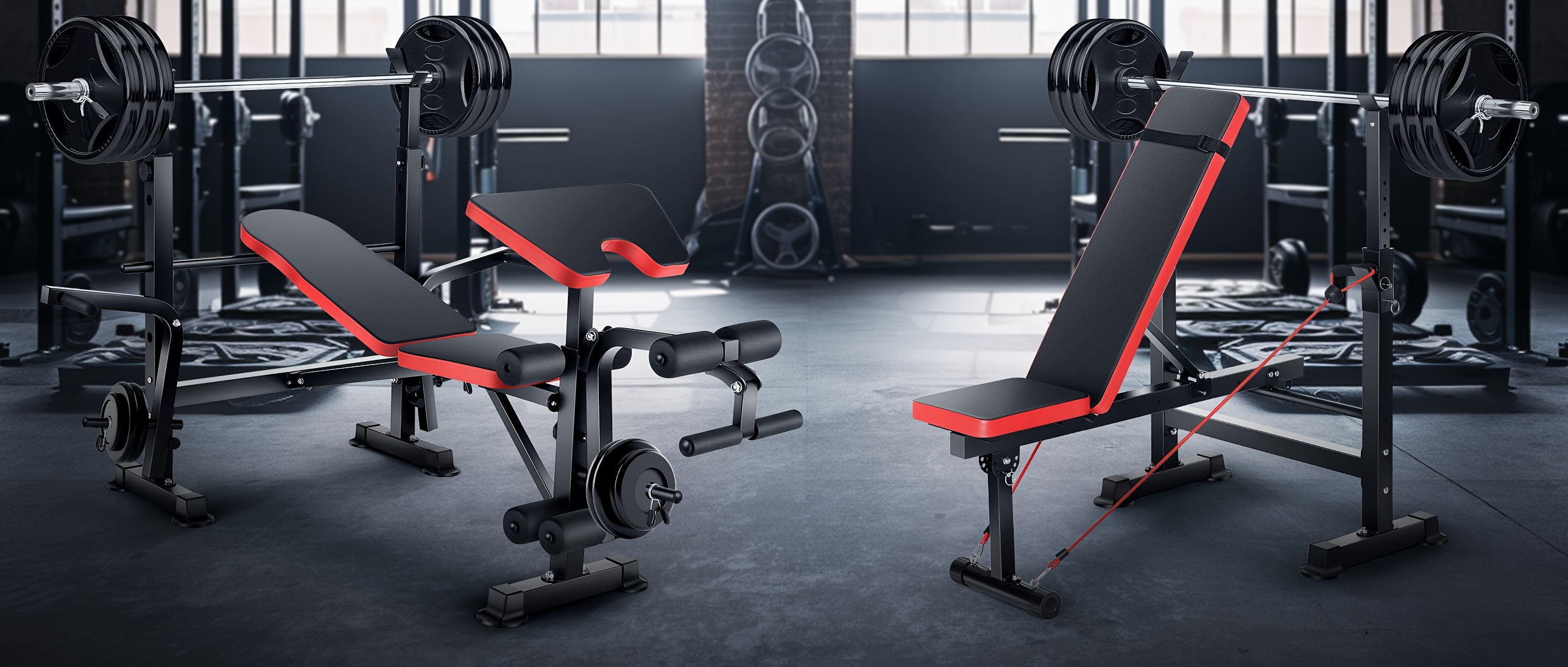 ウエイトトレーニング Dumbbell + bench weight/workout set PRCTZ SP3 Homegym Bundle, Includes Two-Piece Olympic Weight