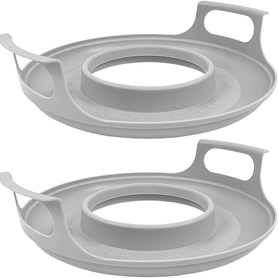 1pc/2pcs Microwave Cool Caddy With Handles - Heat Resistant Bowl Holder, Safe Microwave Tray For Plates, Cups - Space- Kitchen Gadget