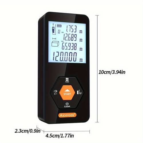 rechargeable green laser rangefinder distance meter with lcd display usb charging 50m 70m 100m 120m measurement portable accurate for indoor outdoor use