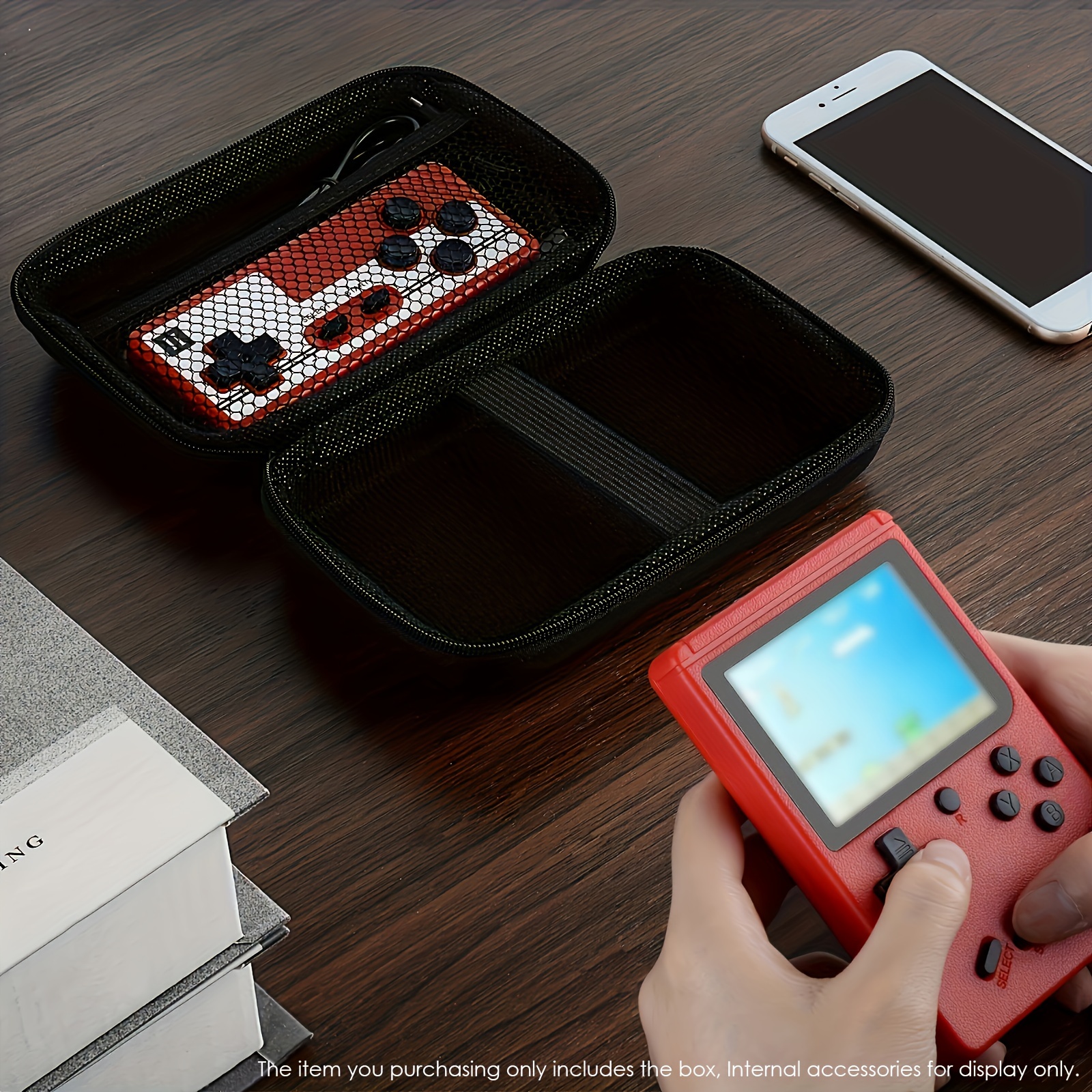 

Handheld Game Console Carrying Case, Protective Travel Retro Mini Game Player Box For Charging Cable, , Batteries And Accessories