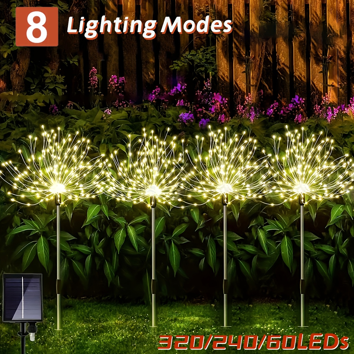 

1pc/4pcs Solar-powered Led Lights, With 8 Lighting , Garden Lights For Pathway/yard Deco, (warm White/ )