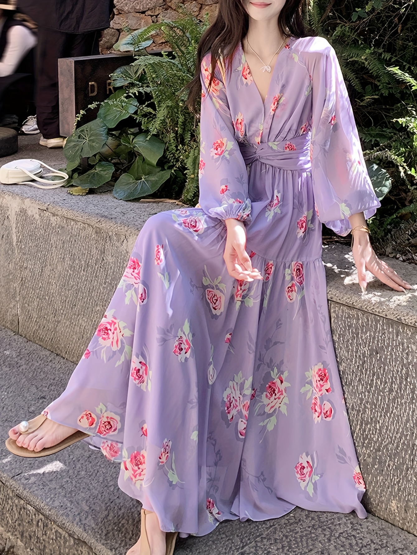 strapless open back dress Mac Duggal Embroidered Off-The-Shoulder Floral A-Line Gown main image 1