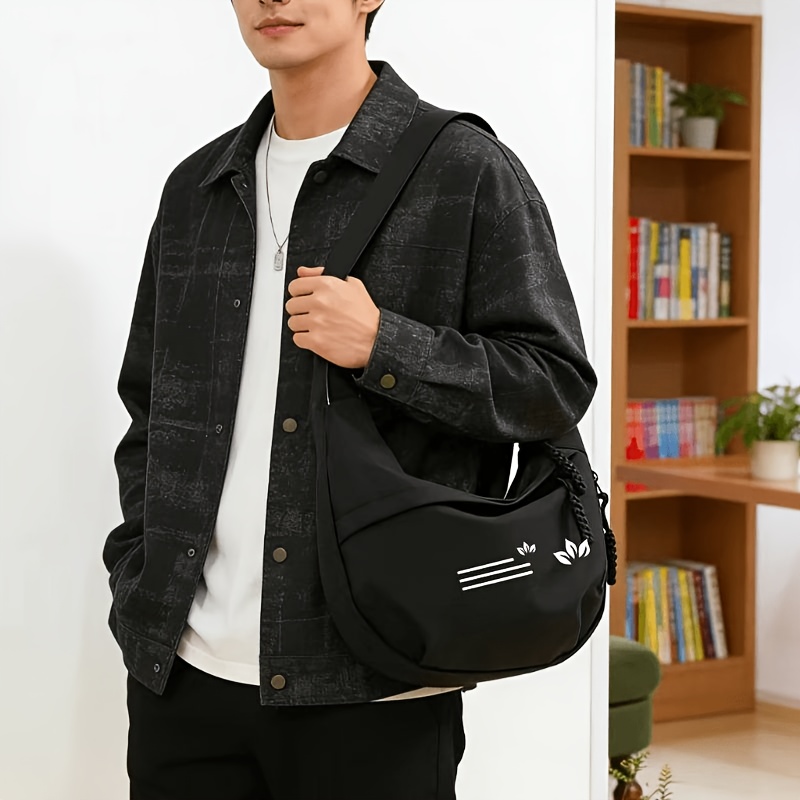 TEMU Creative Petal Pattern Striped Print Design Shoulder Bag, Adjustable Strap, Spacious Interior For Phone And Essentials, Suitable For Fitness,