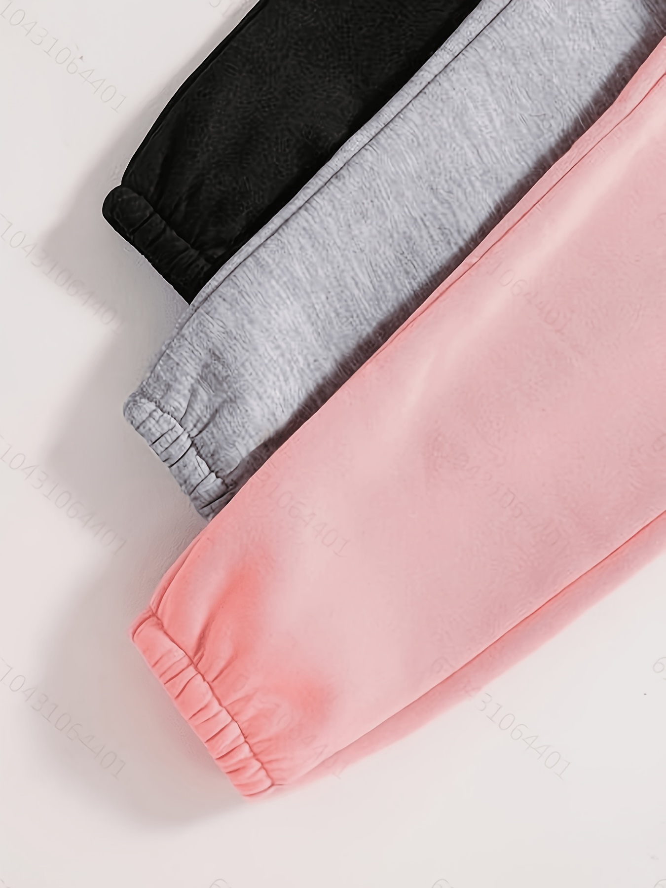Girls' 3pcs Thickened-Lined Warm Pants Set with Cartoon Print