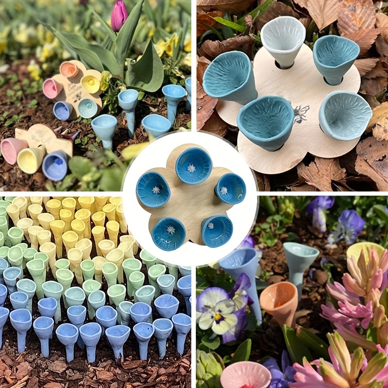 

Plastic Bee Watering Cups - Colorful Insect Hydration Pods, Safe Drinking Stations For , Ideal For Garden & Outdoor Spaces, Great For Bee Lovers - Pack Of Assorted Colors