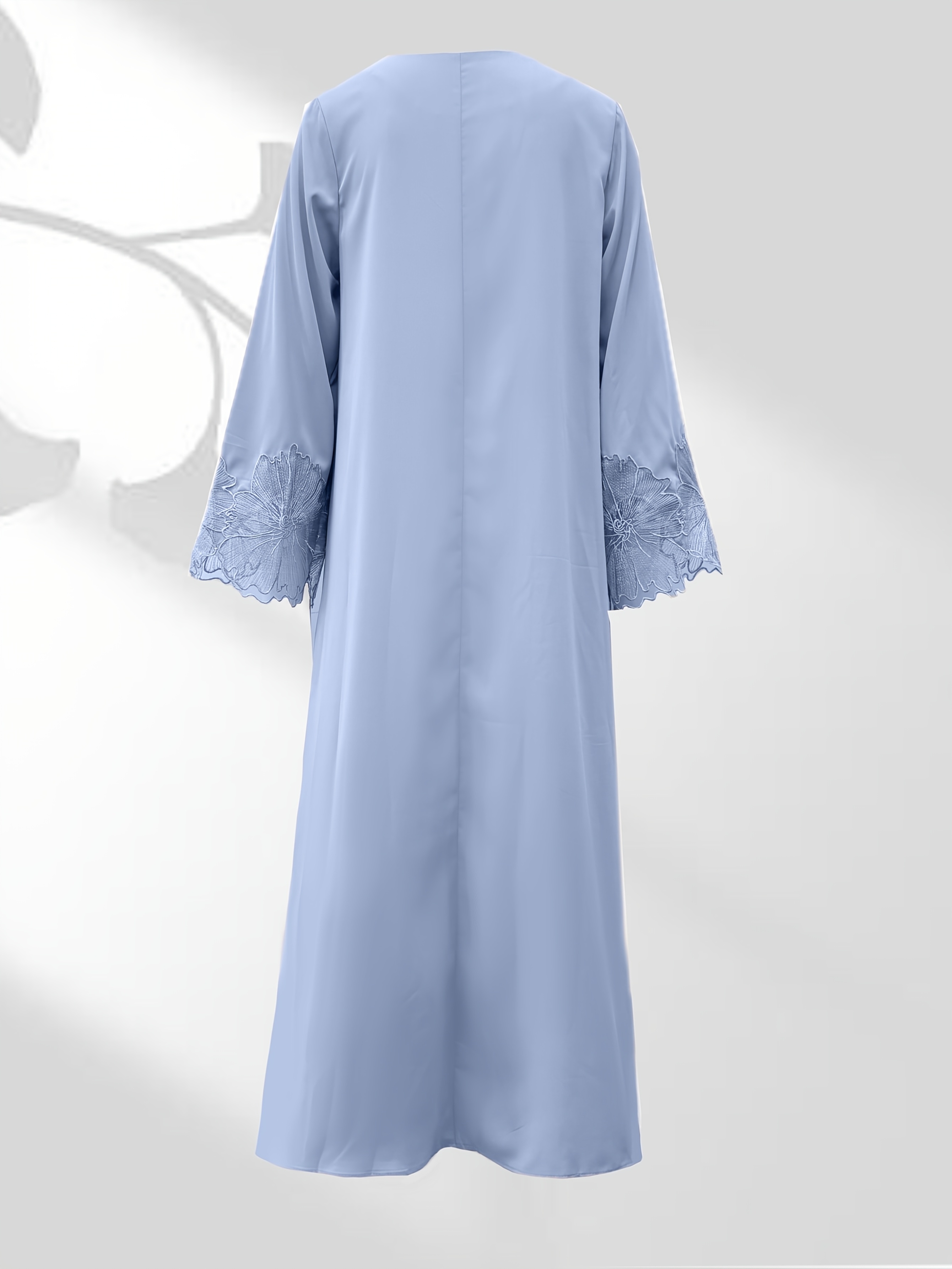 muslim lace splicing long sleeve dress elegant solid color - Temu Saudi  Arabia
