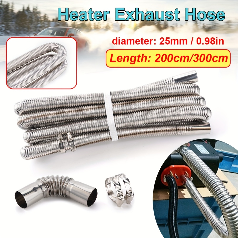 

25mm Automotive Air Diesel Parking Heater Exhaust Pipe, Stainless Steel, Flexible Exhaust Hose, Heater Accessories For Cars And Trucks.