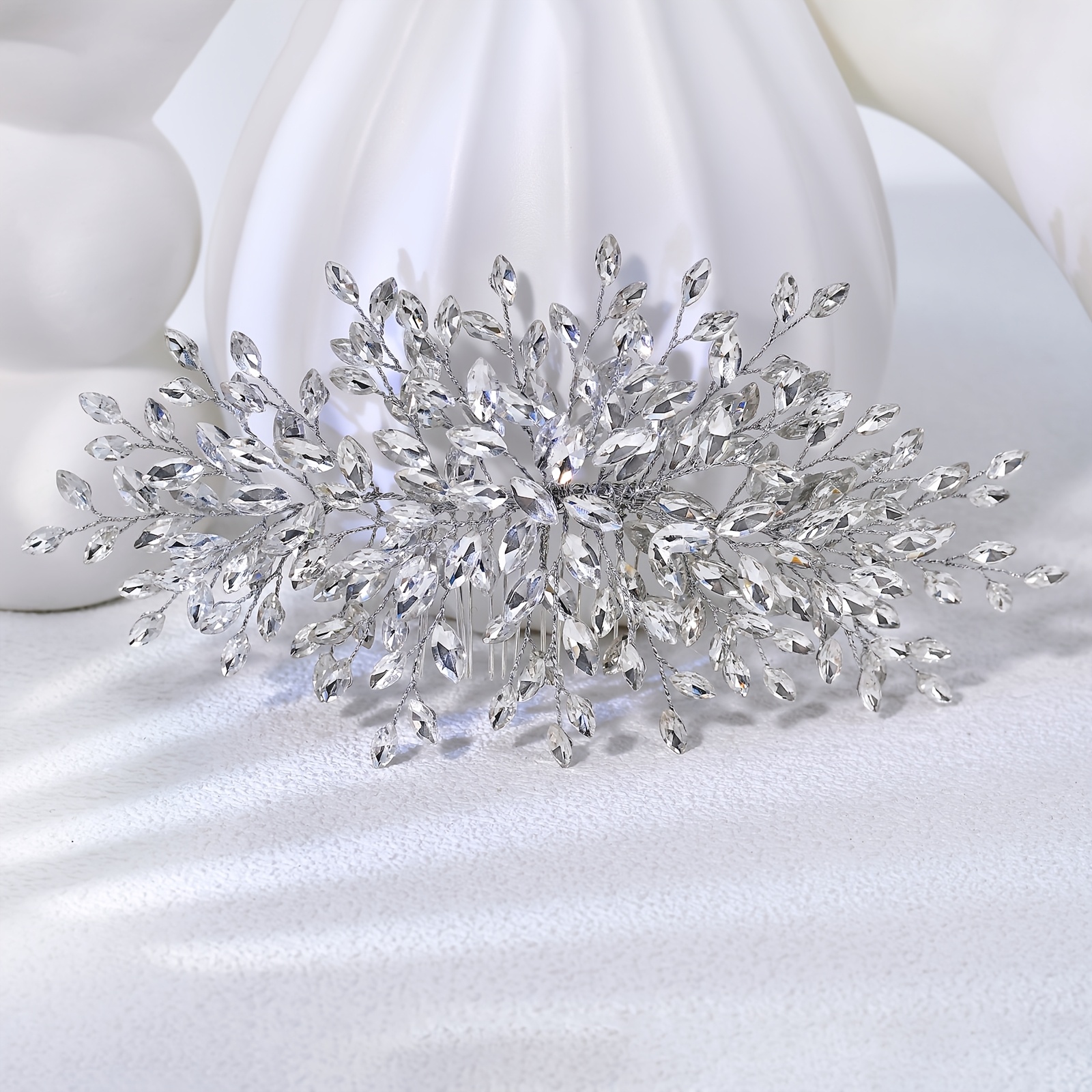 TEMU Single Piece Women' Rhinestone & Rhinestone- Wedding Hair Comb - Elegant Bridal Hair Suitable For Wedding Headpieces, Prom, Valentine's Day Gift