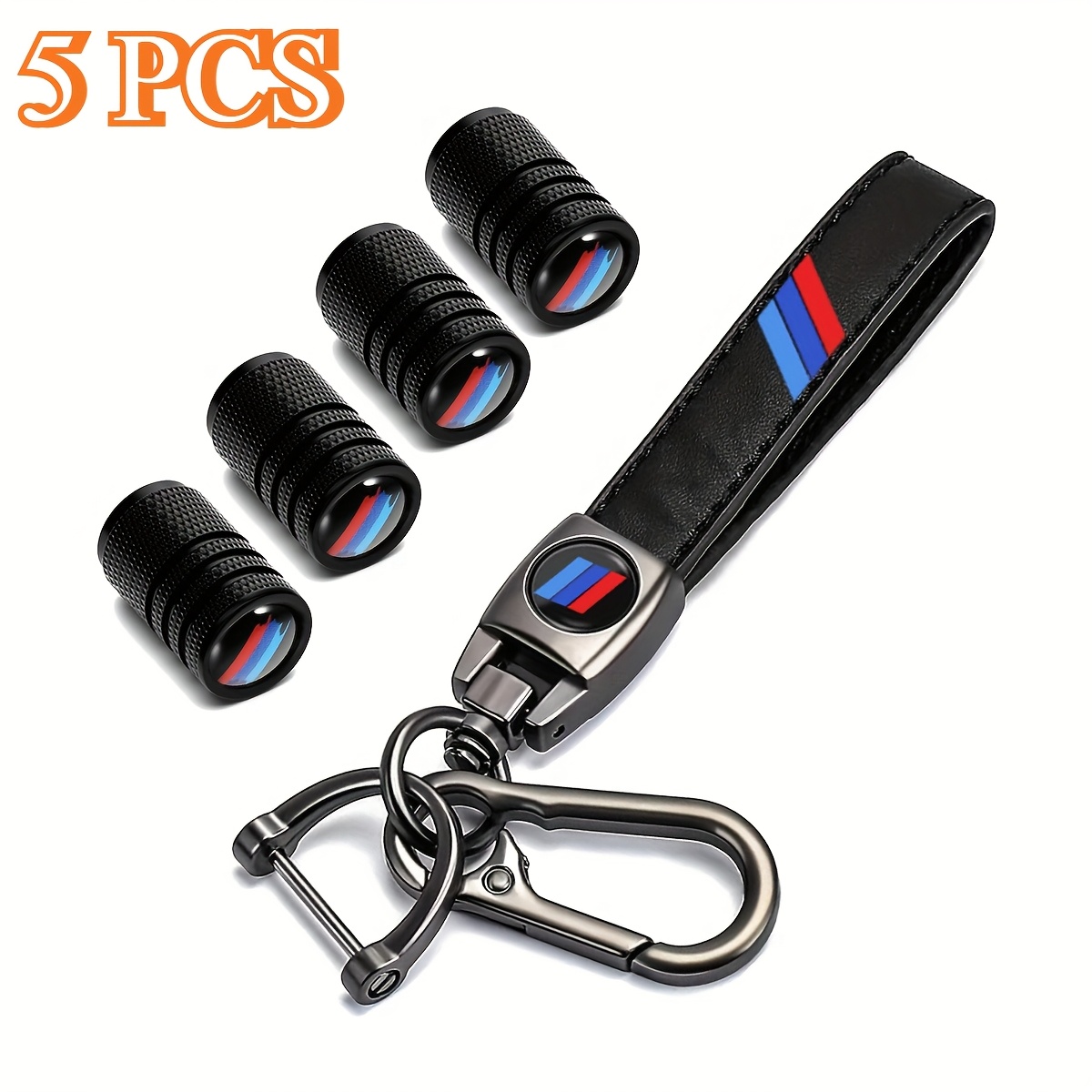 

Keyring With Car Tire Valve Cap, Car Keychain Carbon Fiber Tire Valve Cap For M 3 5 7 X1 X3 M3 M5 X1 X5 X6 Series - 5pcs