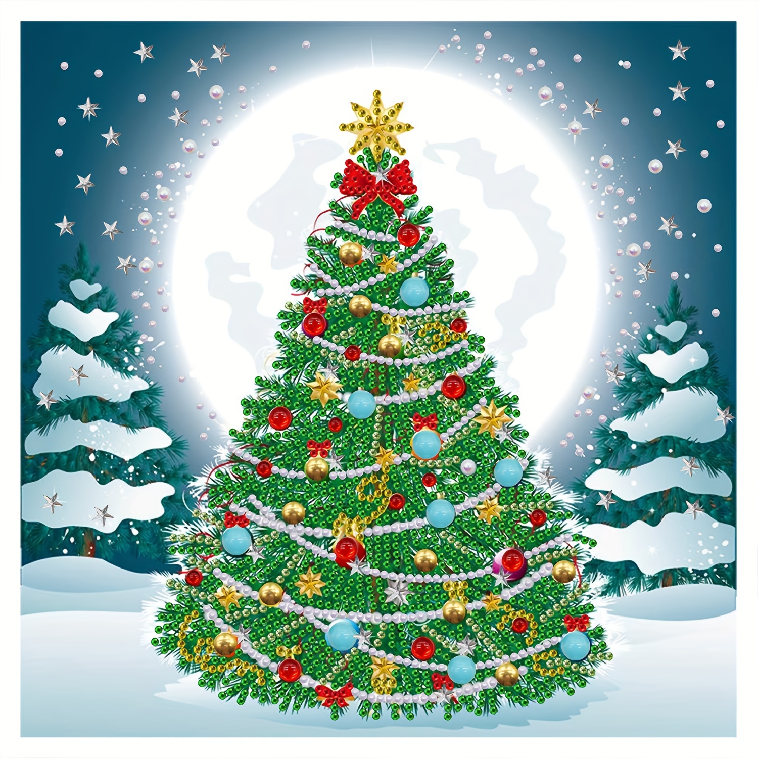 

Diy Christmas Tree Diamond Painting Kit, 11.8x11.8in, Unique Shaped Rhinestones, Handcrafted Wall Art Decor,