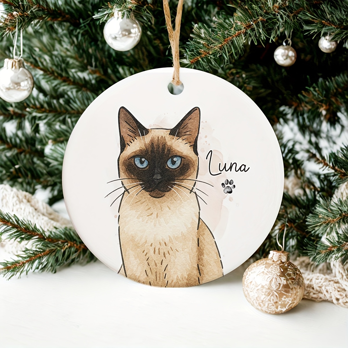 TEMU 2d Flat Watercolor Pet Portrait Custom Ornaments, Photos To Generate Personalized Pet Portraits, Gifts For Cat And Dog Lovers, Pet-themed