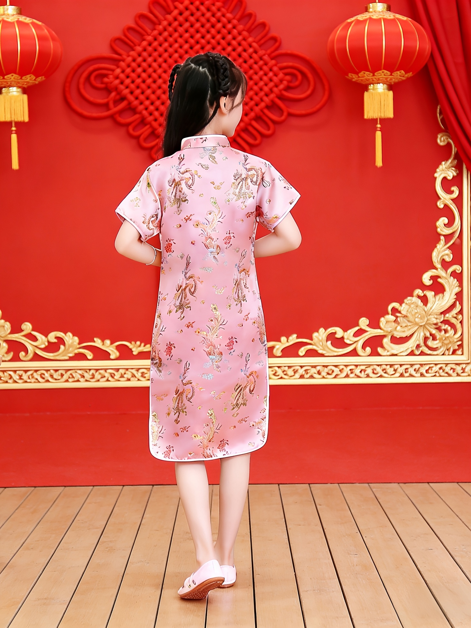 lunar new year girls qipao vibrant color dress beautiful - Temu Canada