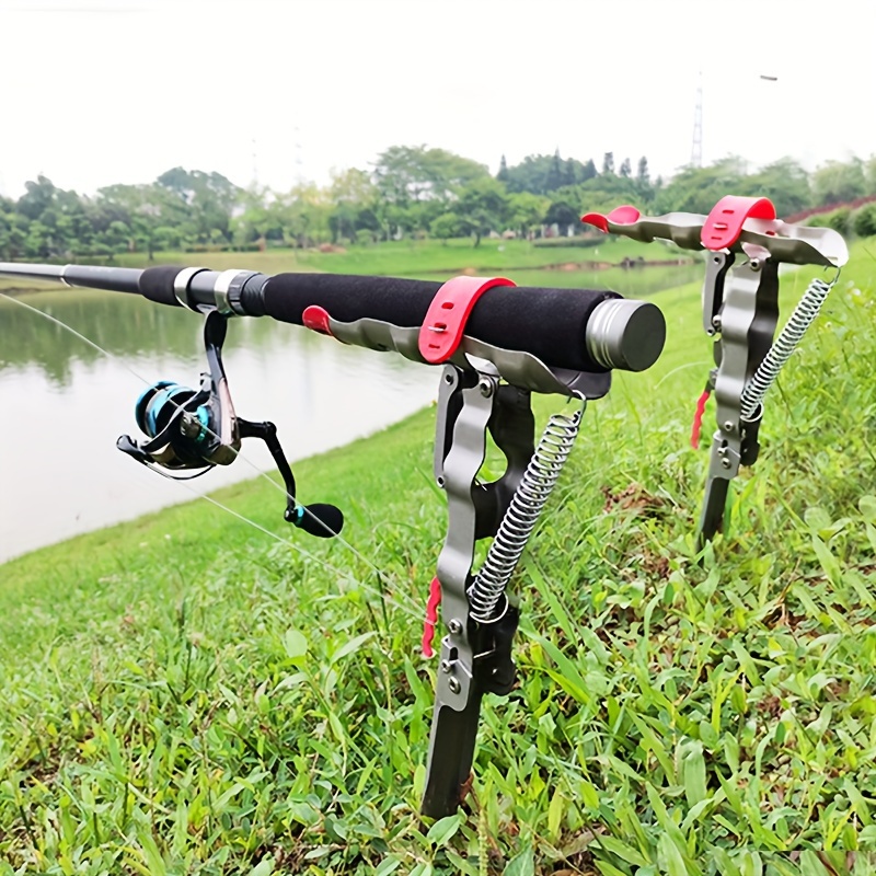 

1pc, Automatic Spring Fishing Rod Holder For Ground, River Bank, Fishing Pole Holder, Adjustable Stainless Steel Spring Loaded Rod Holder For Fishing