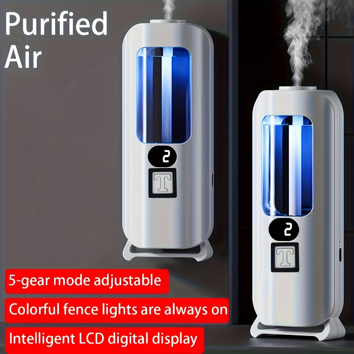 1 set usb rechargeable automatic air freshener aroma diffuser with led lights long lasting fragrance dispenser for home office and bathroom portable electric machine essential oils not included aroma diffuser for the details 2