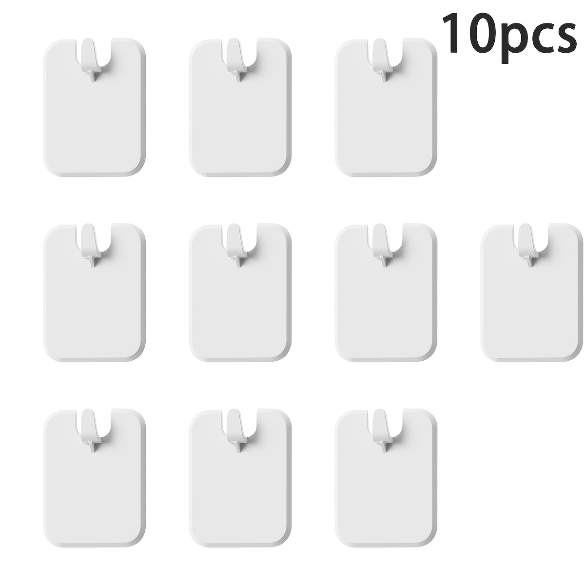 10pcs Fashionable White No-drill Hooks, Quick Installation, Heavy-duty No-drill Design, Walls, Ideal For Home Organization, Photo Album Hanging, Storage Hooks, Over-the-door Hooks