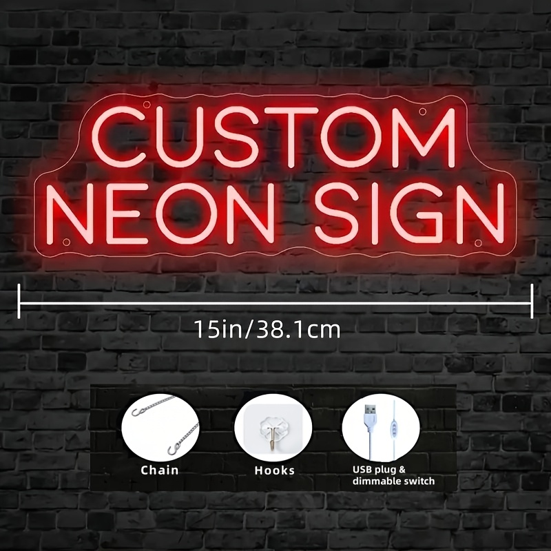 TEMU Kombuwa Custom Led Neon Sign - , Vibrant Wall Decor With Safe Plastic Material, Energy Efficient Usb-powered For Weddings, Birthdays, Parties -