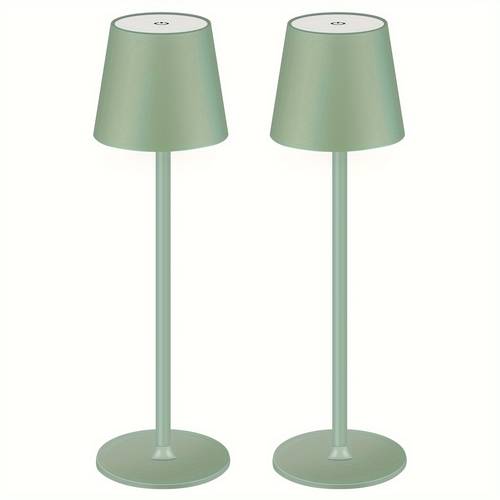 zestaw 2 bezprzewodowych lamp stołowych led, 5000mah, ładowalna, ipx7, dotykowa lampka nocna, bezprzewodowa, minimalistyczny design do/na restaurację/sypialni/na zewnątrz
