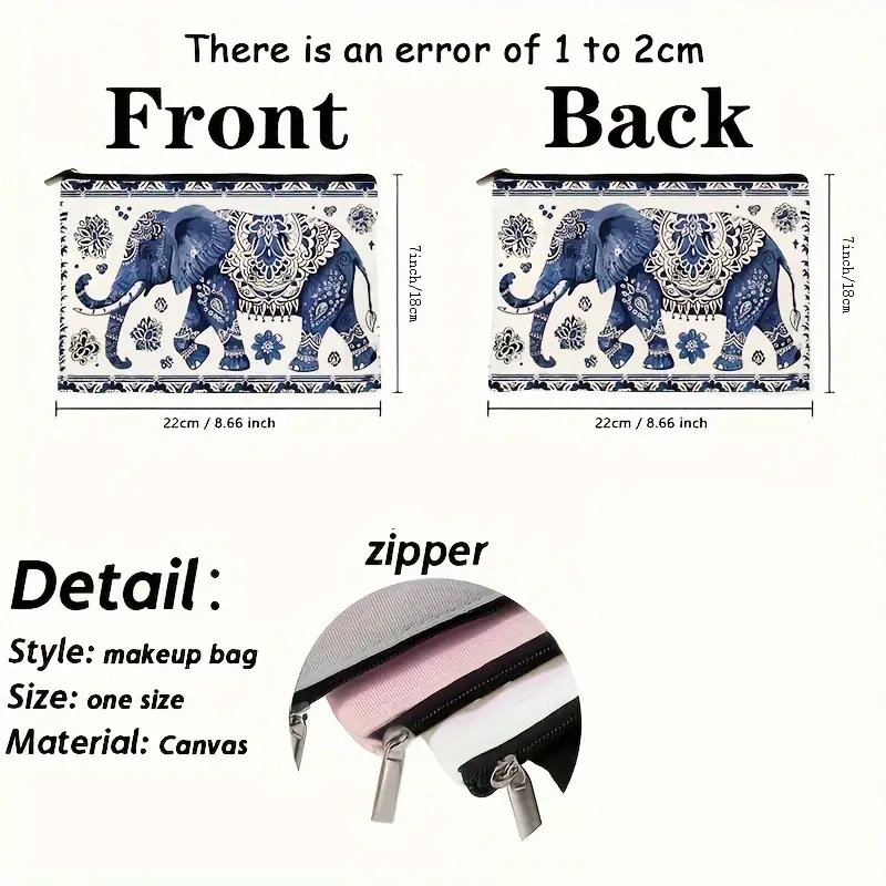 casual polyester travel makeup bag beige foldable lightweight zipper closure wet wipe pen pouch and storage pouch for women teachers gift friends gift details 0