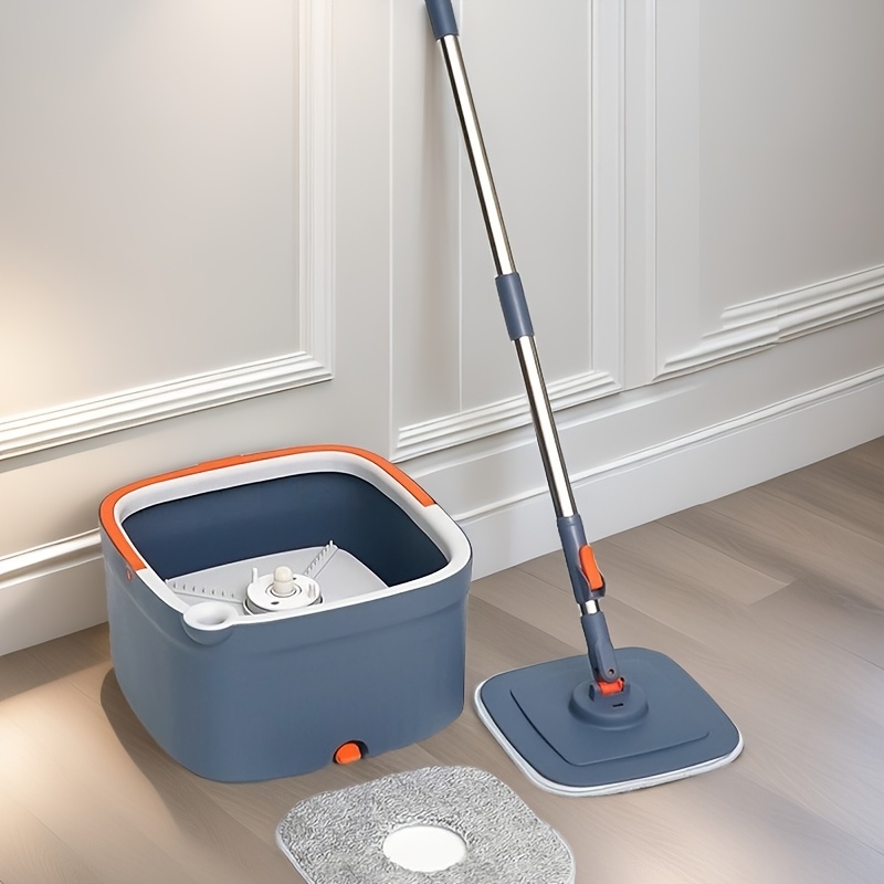 1pc easywring spin mop and bucket set with separate dirt chamber   washing dual use for wet and dry cleaning ideal for kitchens bathrooms living rooms     effortless floor care details 3