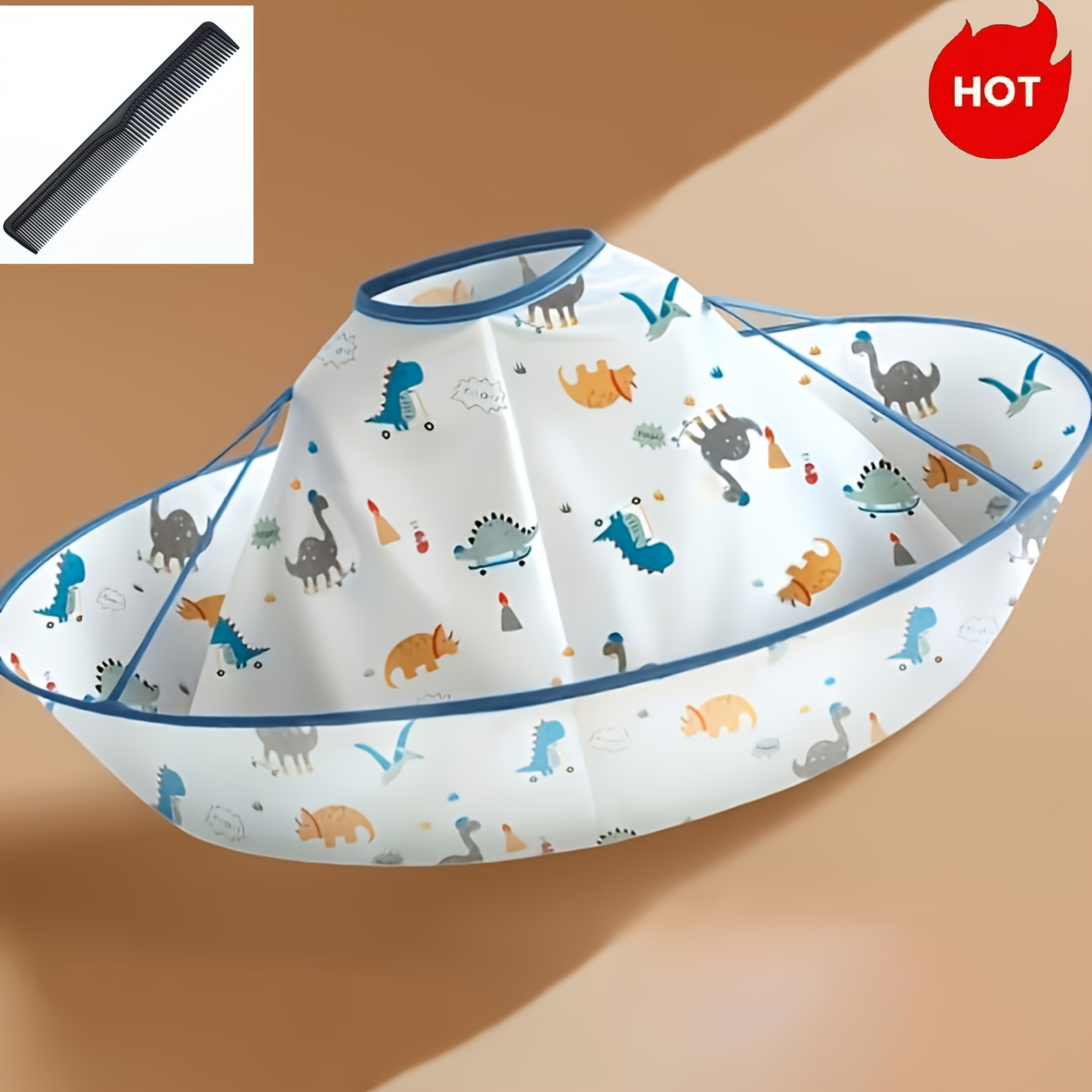 E-shop Ein Niedlicher Haarschneideumhang mit Kamm, -Haft-Frisierschürze mit Lustigem Stylischem Cartoon-Muster. Ideal für Zuhause oder Friseursalons